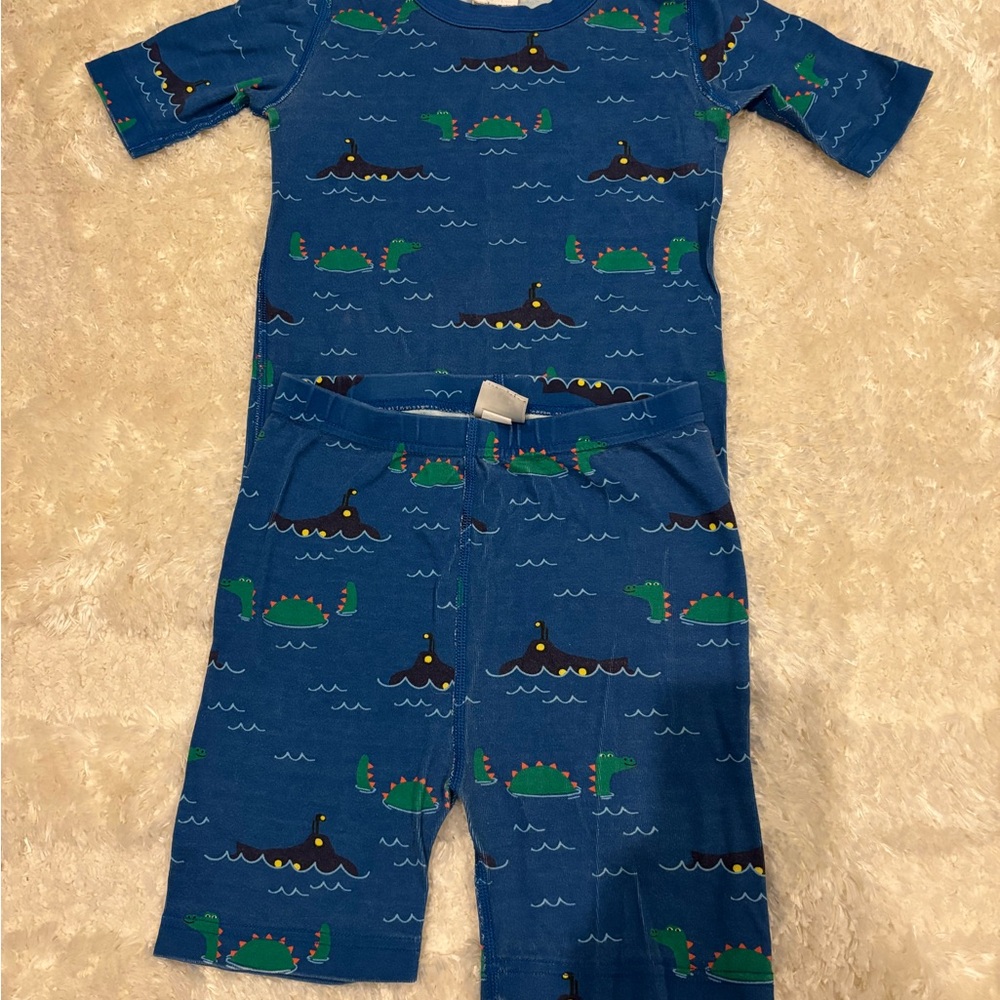 Hanna Andersson Blue Dinosaur Pajama Set